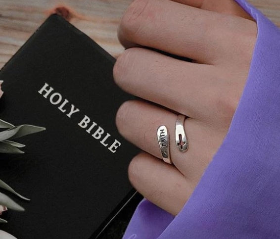 Sterling Silver Faith Cross Ring