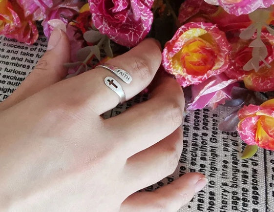 Sterling Silver Faith Cross Ring