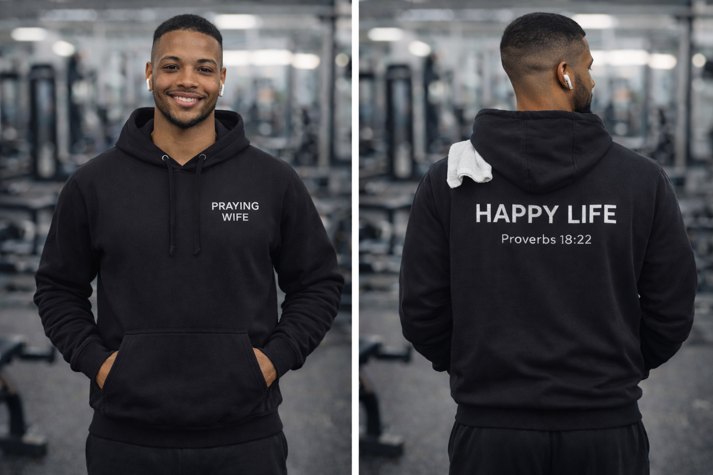 Praying Wife Happy Life Hooded Sweatshirt