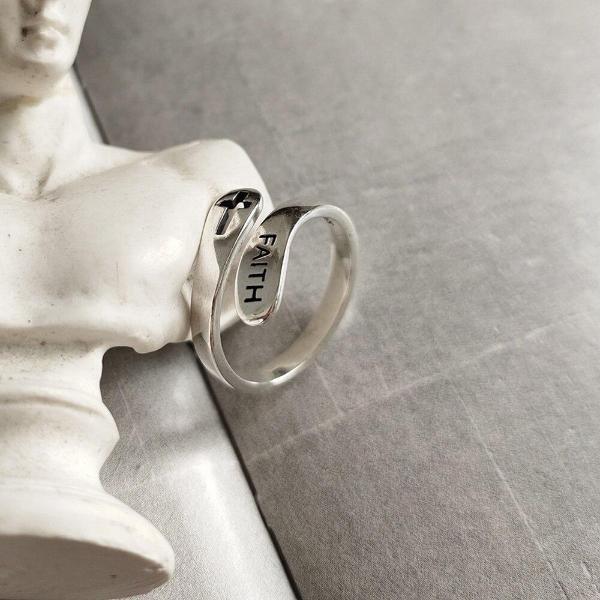 Sterling Silver Faith Cross Ring