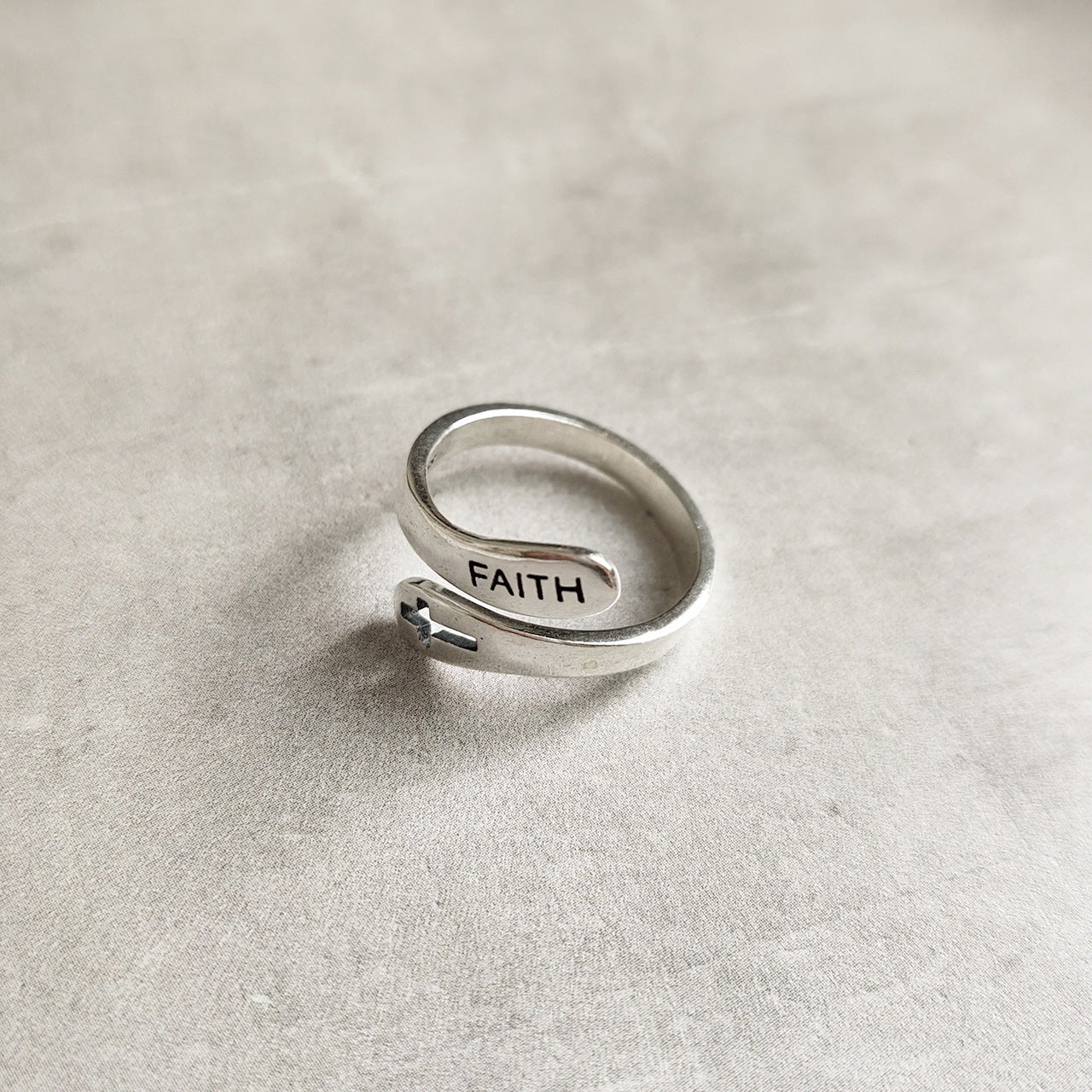 Sterling Silver Faith Cross Ring