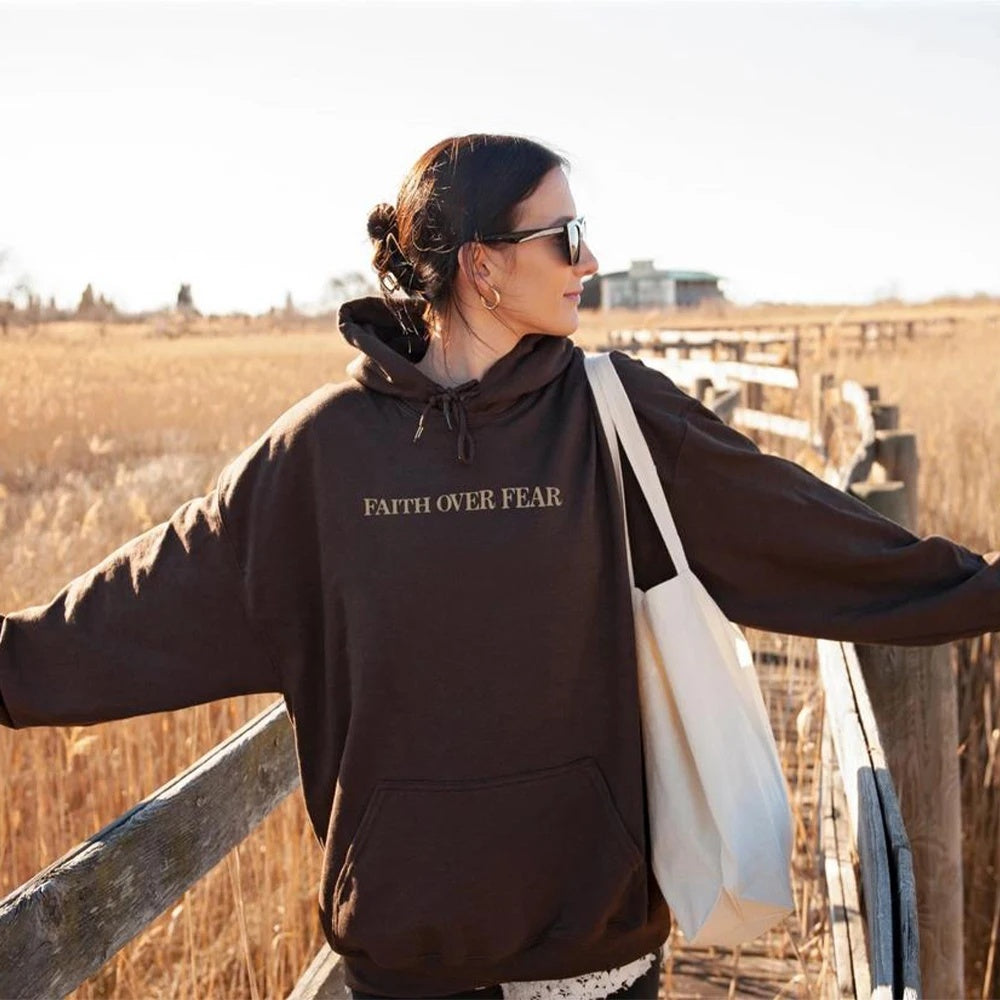 Unisex Faith Over Fear Christian Hoodie