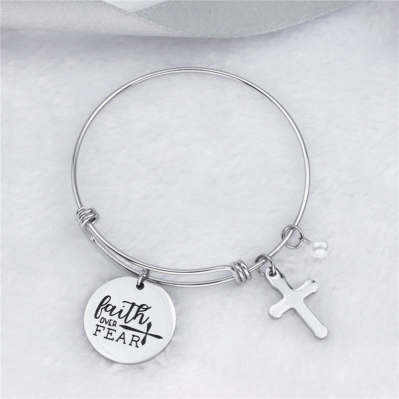Creative Lettering Faith Over Fear Bracelet