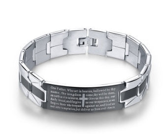 Stainless Steel Cross Bible Bracelet