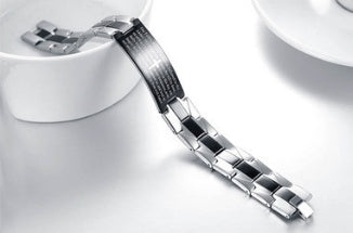 Stainless Steel Cross Bible Bracelet
