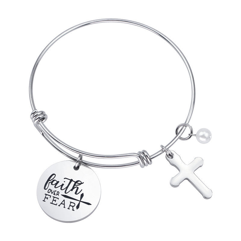 Creative Lettering Faith Over Fear Bracelet