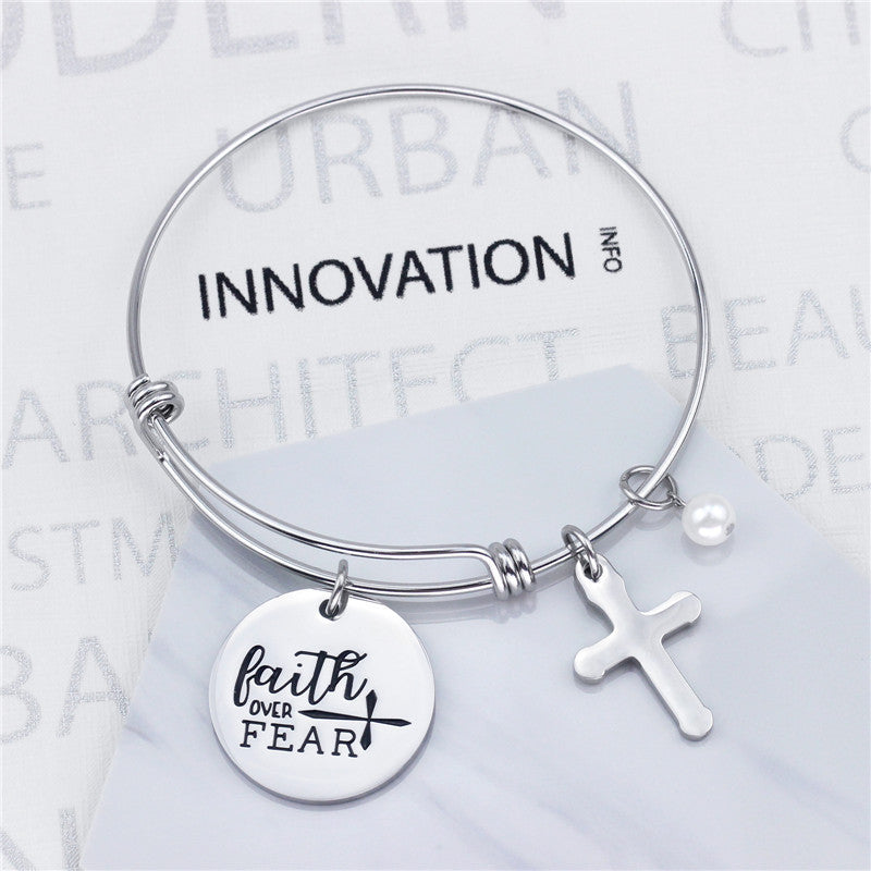 Creative Lettering Faith Over Fear Bracelet