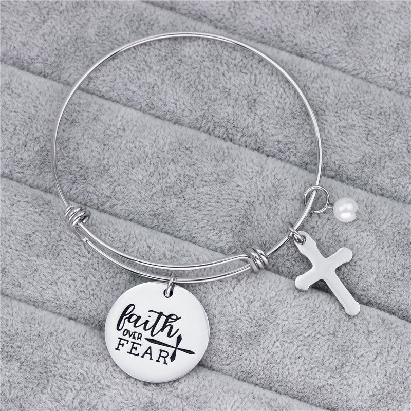 Creative Lettering Faith Over Fear Bracelet